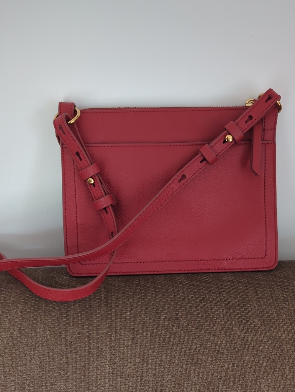 Fossil Red Leather Taryn Crossbody Bag